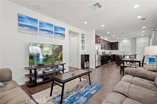 Family room open to kitchen