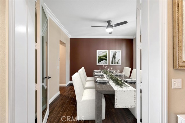 virtually staged dining room