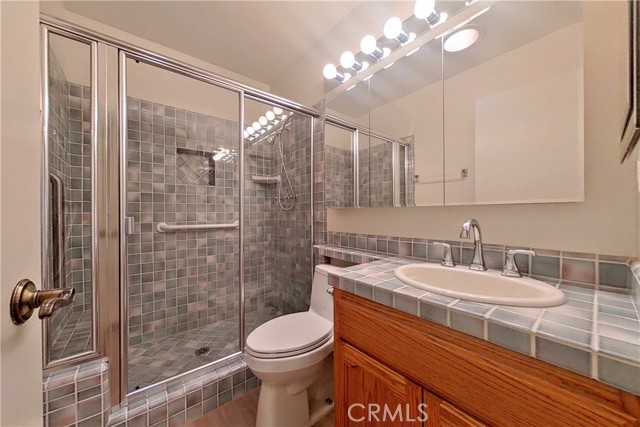 Bathroom attached to primary bedroom