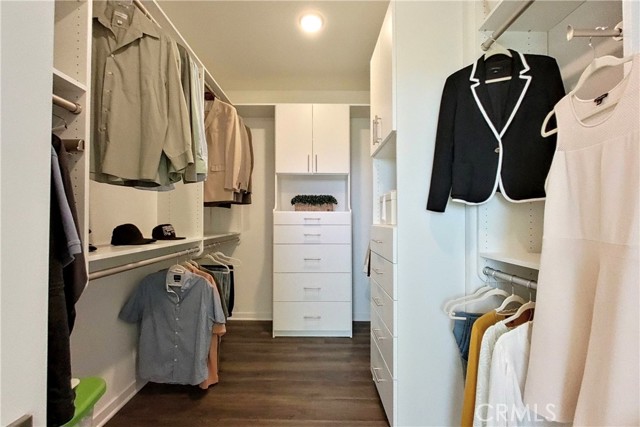 Fully renovated walk-in closet in primary bedroom