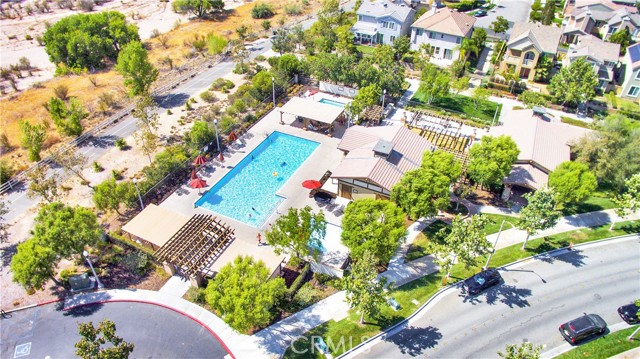 Aerial of HOA pool and clubhouse.