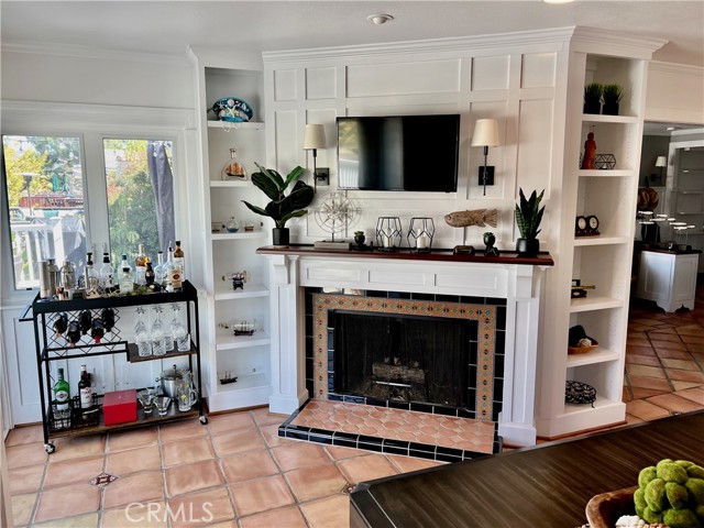 Dining room fireplace