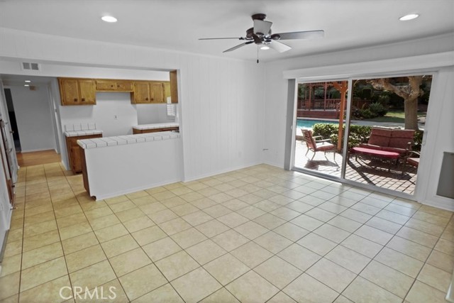 family room looking at kitchen