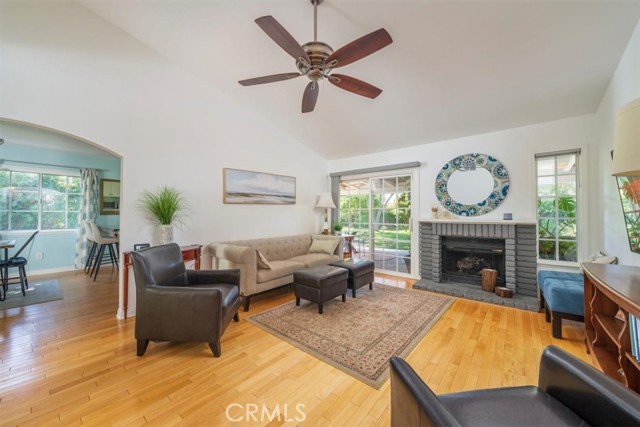 Family room with slider to covered back patio.