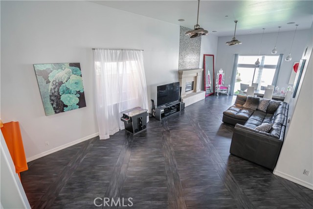 Spacious Family Room with High Ceilings