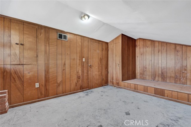 Attic space above garage