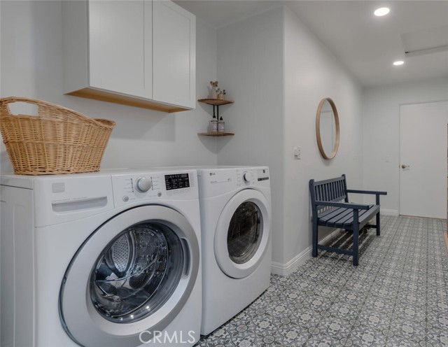 Laundry room leads to garage