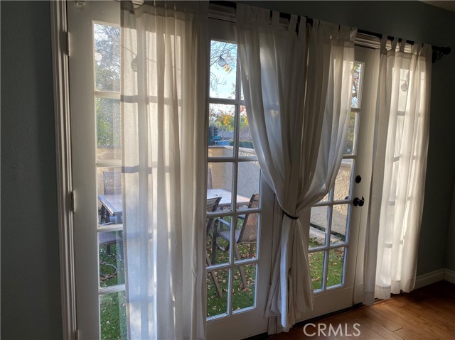 French doors that open onto the front patio