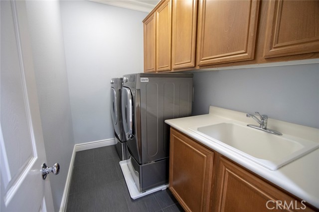 Upstairs laundry room.