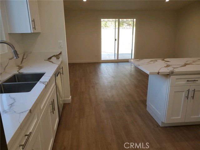 Kitchen open to living room.