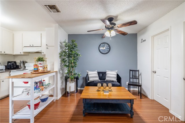 Dining room flows right into the grand kitchen