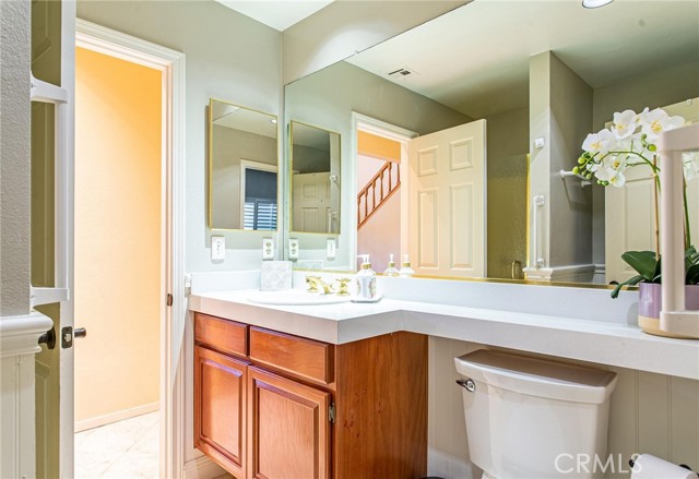 Downstairs bathroom with shower.
