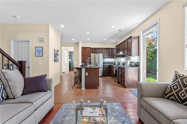 Family room open to kitchen.