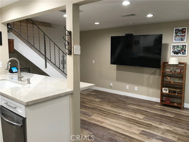 View of living room from dining area