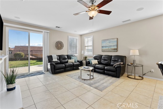 Family room with slider to backyard.