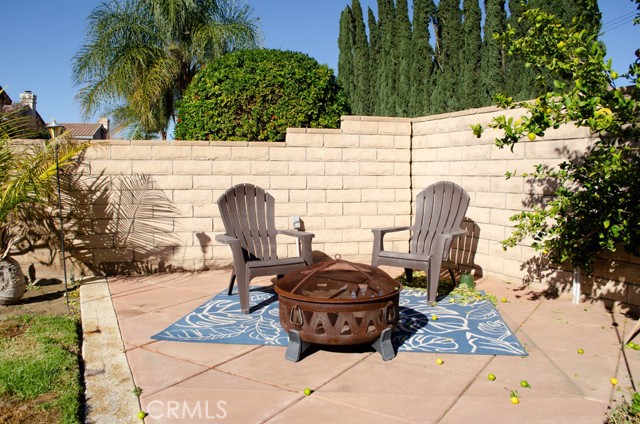 Seating area and fire pit