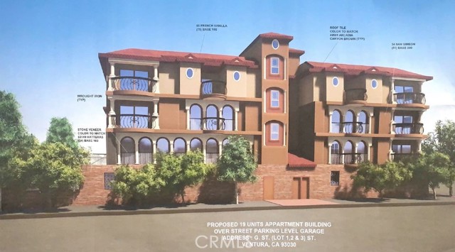 21,000 Square Foot Lot in Hobson Park. Plans for 4-Story, 19-Unit MFR – First Level Parking Structure. One, Two and Three-Bedroom Units. Two Units Designated Low Income Housing. Building Plans in Final Plan Check w/City of Ventura (approximately 60 days for RTI). APN’s: 2020152305, 315, 325. Zoning: R3

New development is quite common in this market. Approximately 88 units have been delivered during the past year, which is consistent with the five-year average. Development is set continue as more than 450 new units are underway. Rents have increased by over 12.5% during the last year - the strongest annual performance in more than 10 years. Investors and developers are quite active in the Oxnard submarket and the market price has risen dramatically, currently standing at approximately $410,000 per unit.  816 G Street is approximately $200,000 per unit.