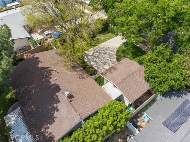 Close-up of house to garage