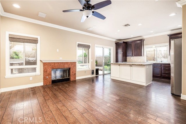 Family room open to kitchen,