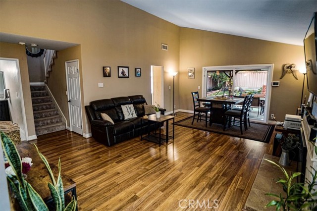 Living room to stairs.