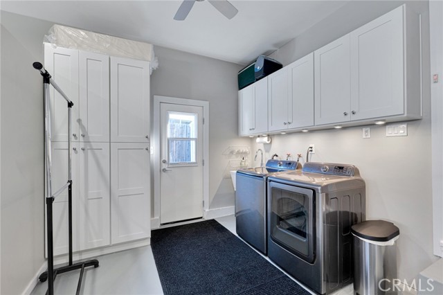 Laundry area in garage