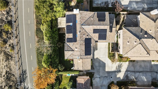 Aerial of home with bike path.