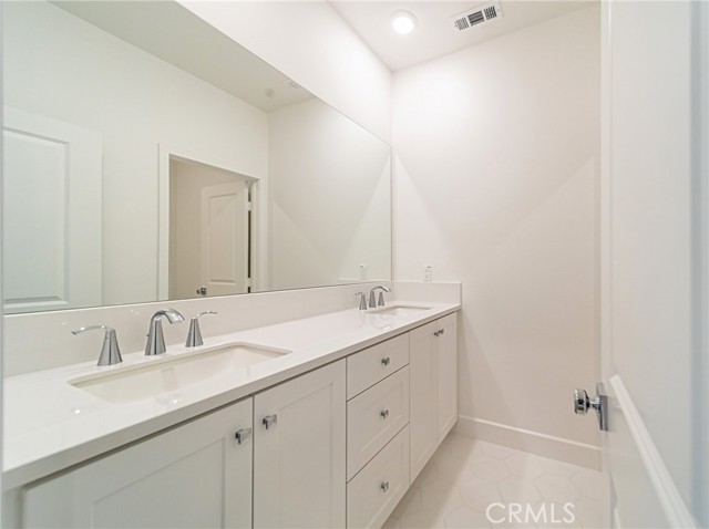 Master bathroom double sinks