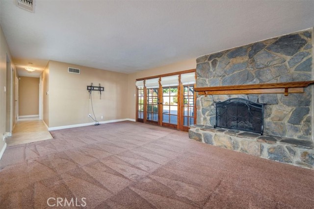 Living Room with French Doors to Patio