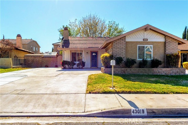 43019 Bloomingpark Street Lancaster, California Amazing opportunity, beautiful single story home with 4 bedrooms /2 bathrooms, located in a great neighborhood in West Lancaster.
Freshly painted inside and outside, new quartz kitchen countertops, complete appliances, hardwood floors, and double pane windows are some of the highlights of this home.
There is an enclosed patio, that can be used for a workshop, gym, playroom or tv area. There is plenty of parking as well as enough space to park a large RV. The backyard is blocked fence and spacious with 2 large trees that provide shade for the sunny days.
Conveniently located close to school, stores, and easy freeway access.
This home has been lovely cared for many years by the original owners and now is ready for a new family to enjoy it.
Please check out the Virtual Tour. https://my.matterport.com/show/?m=y3CWoPjcRiz&brand=0