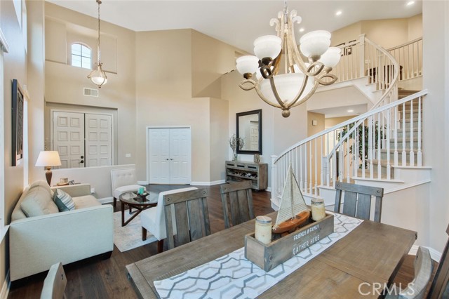 Formal dining looking out to living room