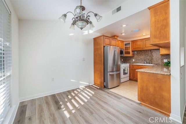 Dining room and kitchen