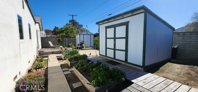 Rear Yard with Storage Sheds