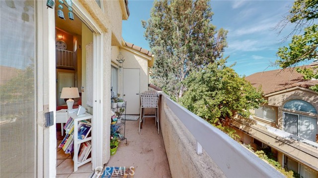 Private balcony includes storage room