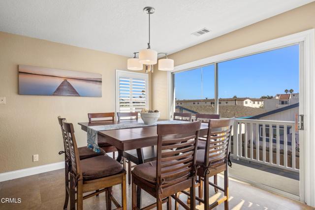 Kitchen table toward back balcony