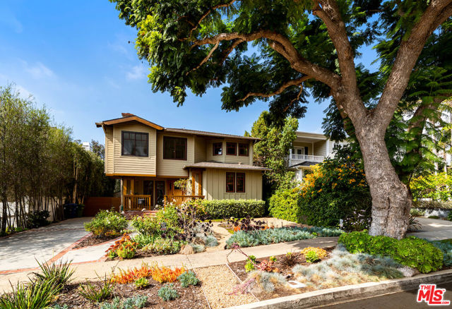 821 Iliff Street Pacific Palisades, California Ideally located near village schools, shops and restaurants, this Modern Craftsman home features 3 bedrooms, 2.75 baths on a lot of approximately 6,500 feet. The two-car detached garage is tastefully converted to a studio/bedroom with bath and is located adjacent to a beautiful pool and spa. The first level includes a living room with fireplace, elegant dining area, renovated powder room, and a remodeled center-island kitchen that flows directly to a spacious family room. The second level features 3 bedrooms, 2 baths, a laundry room, and includes a primary bath and bedroom with a balcony overlooking the back yard. The patio and yard are ideal for dining al fresco and enjoy a level of privacy not often found this close to town.