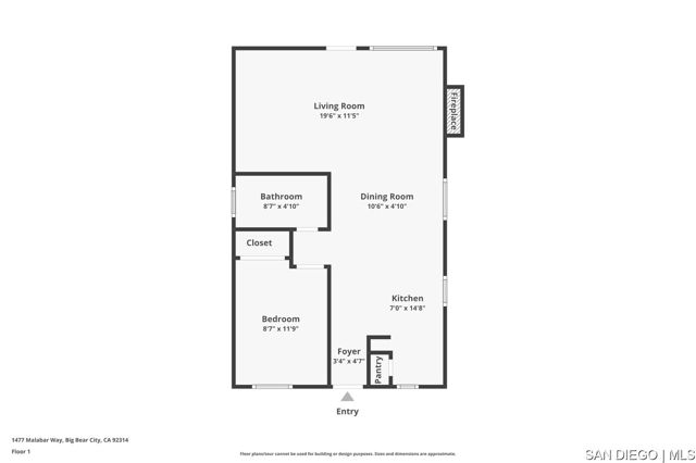 1477 Malabar WAY, Big Bear, California 92314, 1 Bedroom Bedrooms, ,1 BathroomBathrooms,Single Family Residence,For Sale,Malabar WAY,SDC0000934SD