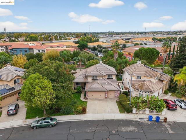 Aerial perspective of suburban area