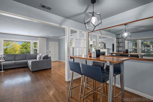 Dining room opens up into the living room.