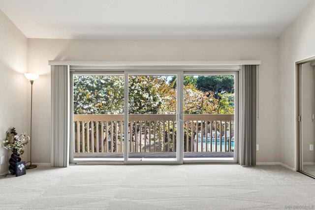 Master bedroom features large private patio