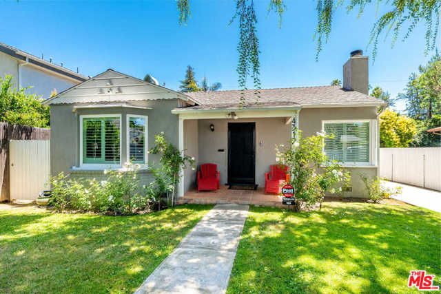 4312 Laurelgrove Avenue Studio City, California Welcome to this inviting 3+2 Footbridge Square home nestled on a tree-lined street in prime Studio City. The spacious kitchen features stainless steel appliances, stained solid wood cabinets, granite countertops and a large island. Separate bonus space off kitchen is perfect for home office or crafts space. Master bedroom features walk-in closet, wood-burning fireplace and French doors leading to the back yard. Master bath features an oversized shower, dual sinks and marble counters. Two secondary bedrooms with new carpeting are perfect for kids and guests. Private backyard features a deck and grassy area with mature fruit trees. Behind the detached garage is an additional 1 bed, 1 bath guest unit, complete with wall heating and a/c unit. Additional parking in detached two-car garage with automatic gate. New energy-efficient, dual-paned windows and doors were just installed. Located in Studio City, just blocks from Ventura Blvd and within the Carpenter Charter Elementary boundaries.