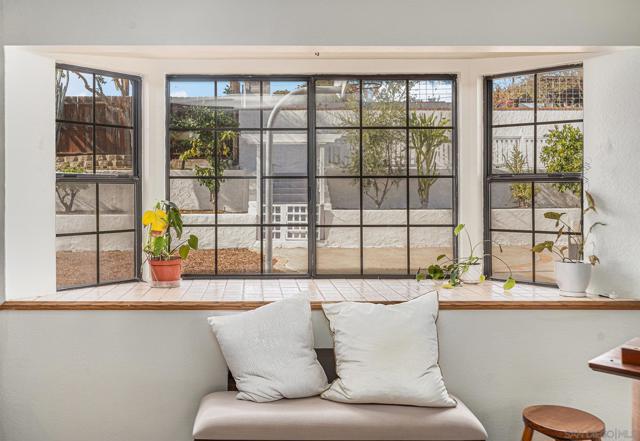 Bay window looking out to the backyard