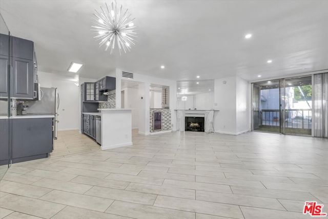 View of kitchen and living roo