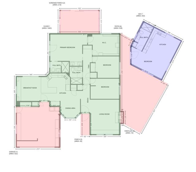 measurements of all the living space 