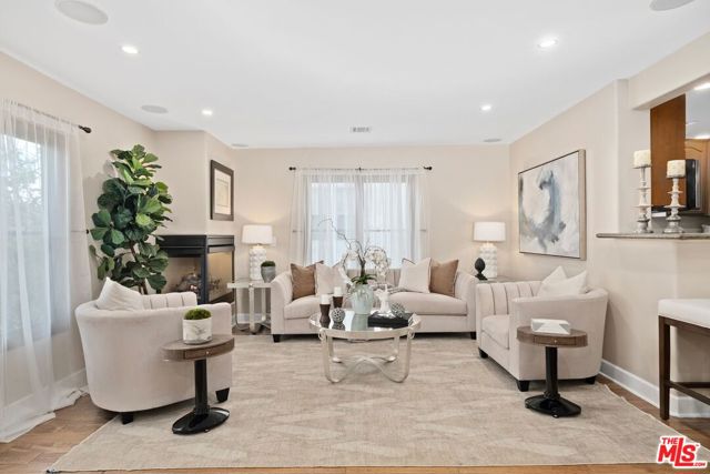 Living room with fireplace