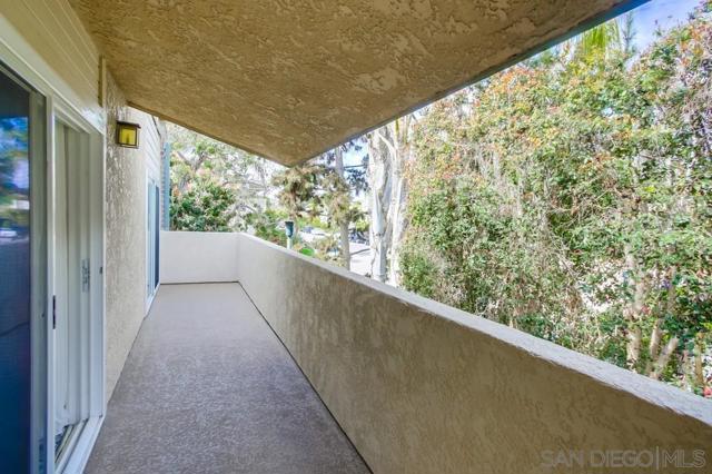 Expansive covered balcony deck