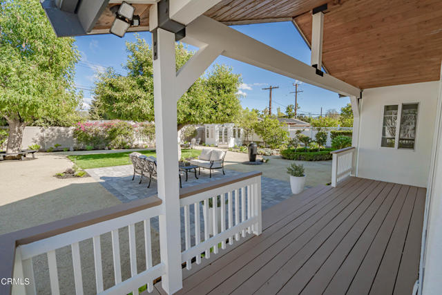 Veranda overlooking private grounds