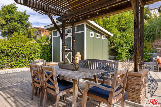 Shaded dining area