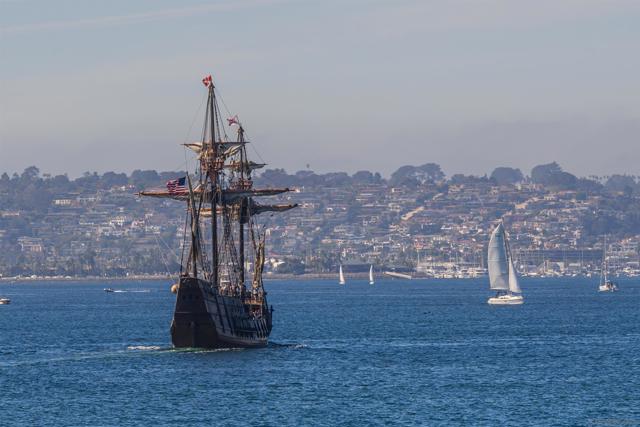 The San Salvador cruising on San Diego Bay.