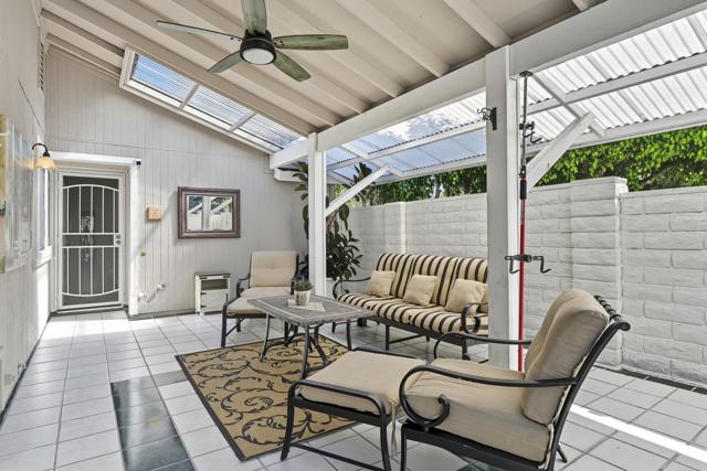 Patio showing rear door.