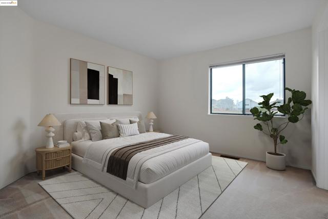Bedroom with carpet